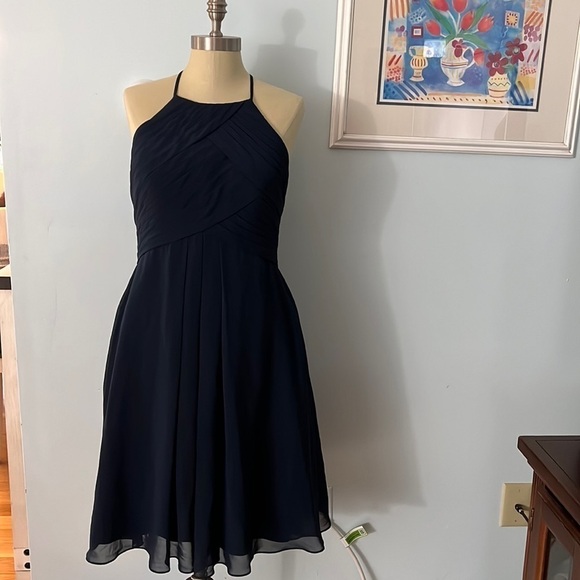 Azazie short navy blue bridesmaids dress - Picture 1 of 10